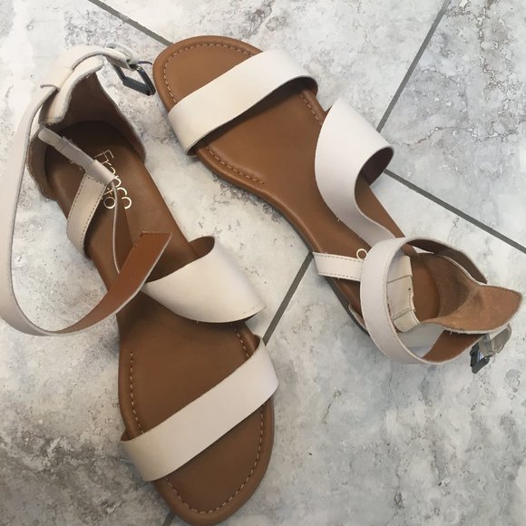 franco sarto white sandals
